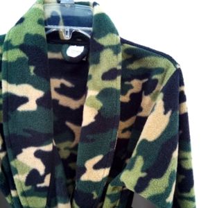 Boys Camo Camouflage Plush Robe Sonoma L Pockets Tie
